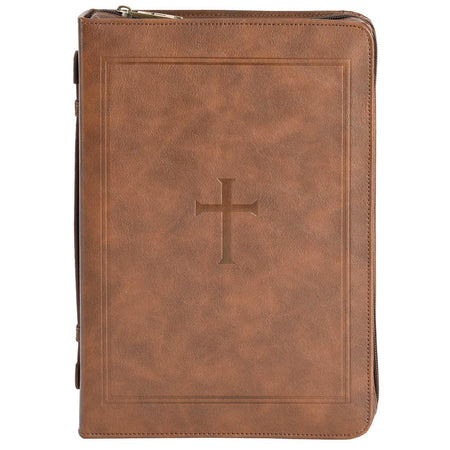 Bible Cover Classic Cross Brown XL by Dicksons