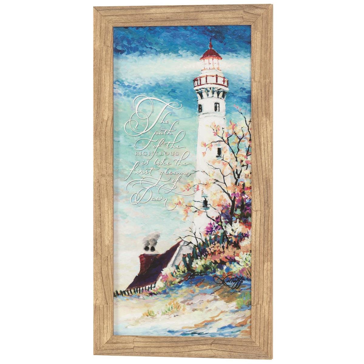 Framed Wall Art Lighthouse Proverbs 4:18 by Dicksons