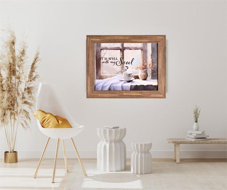 Inspirational Christian Framed Wall Art 13 x 17 Inch Wood and Glass Bird Well by Dicksons, product view 4