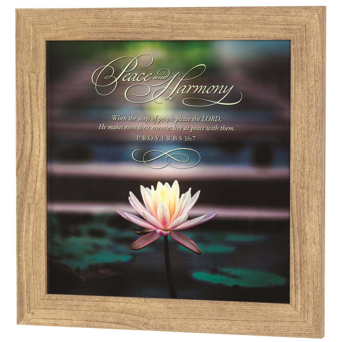 Framed Wall Art Peace Harmony Prov.16:7 by Dicksons