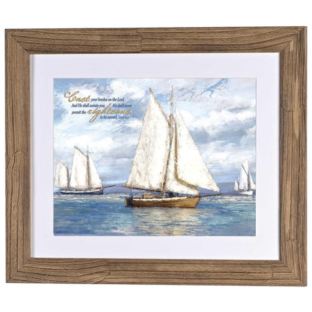Inspirational Christian Framed Wall Art 17 x 21 Inch Wood and Glass Cast by Dicksons