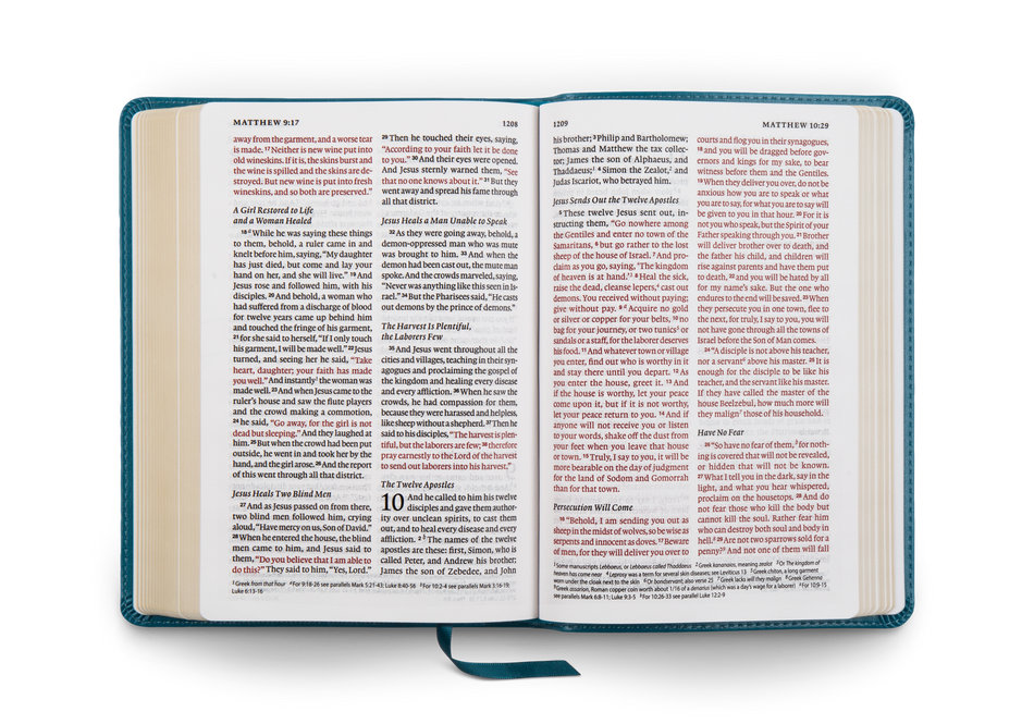 ESV Large Print Personal Size Bible, Red Letter – Leather by Crossway, product view 2