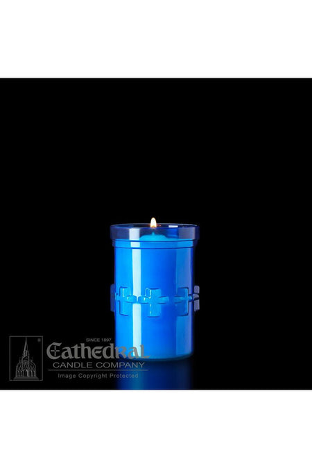 3-Day Blue Raised Cross Candle - UM790-52 by Anchor Christian Distributors