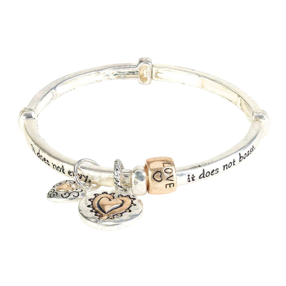 Bracelet Message 1 Cor.13:4 2Tone by Dicksons