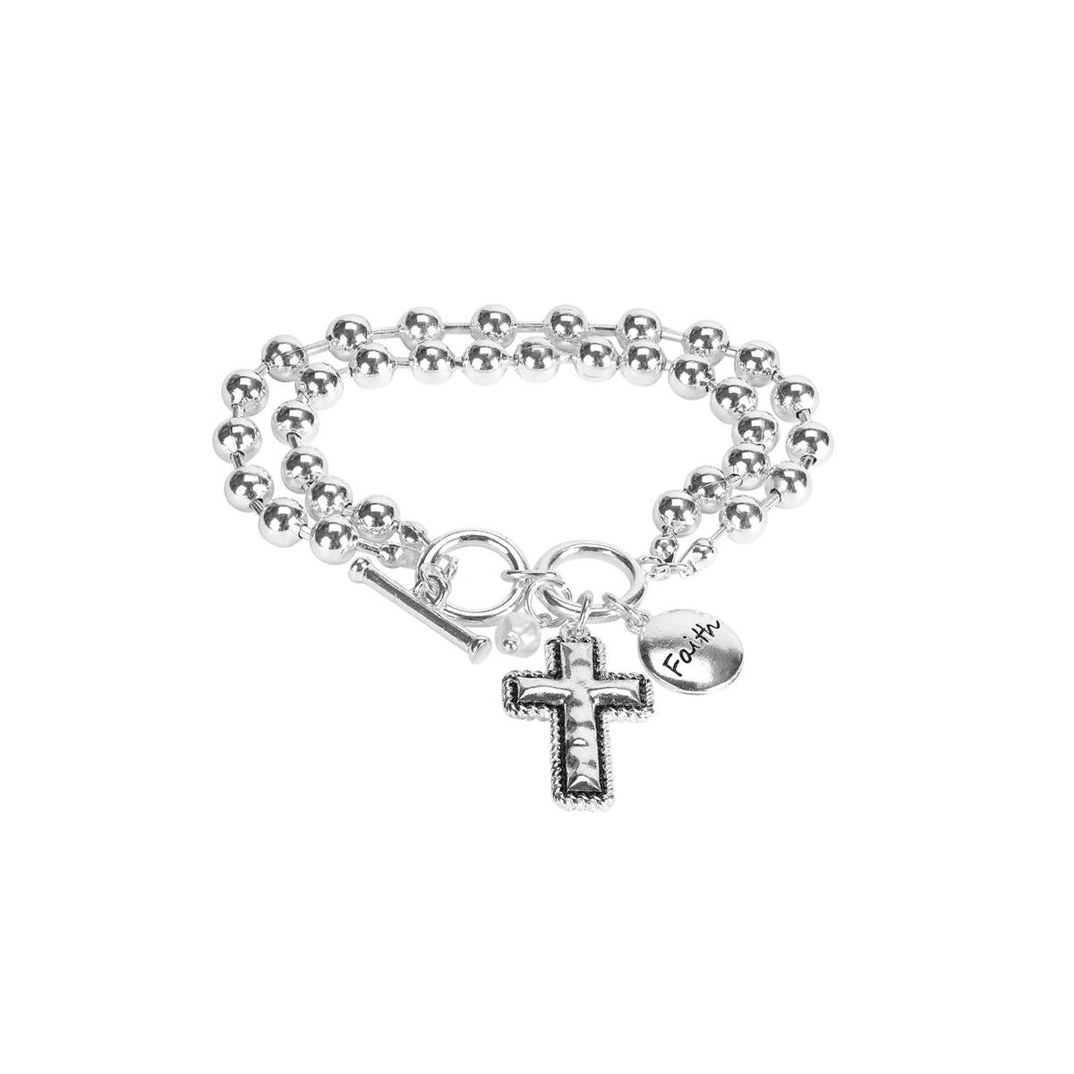 Bracelet Cross Silver Toggle by Dicksons