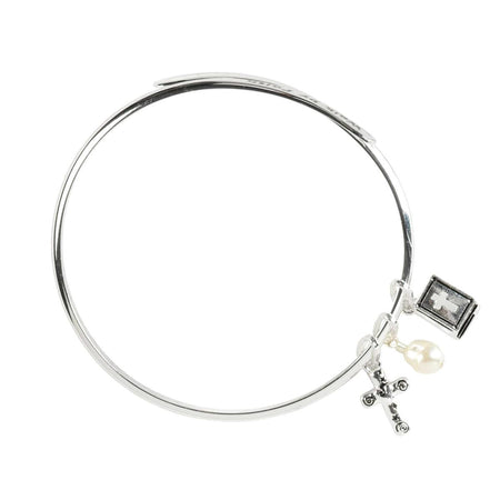 Wire Wrap Bangle Walk By Faith/Pearl by Dicksons, product view 3