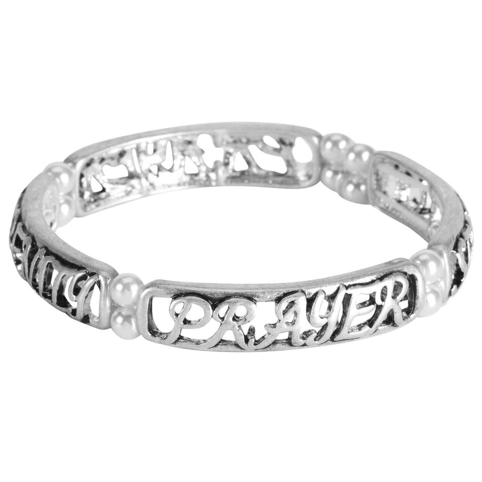 Bracelet Serenity Prayer Cross/Pearls by Dicksons, product view 3