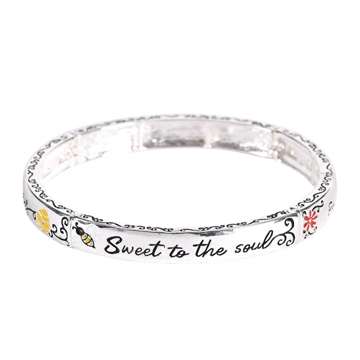 Stretch Bracelet Proverbs 16:24 Floral by Dicksons, product view 2