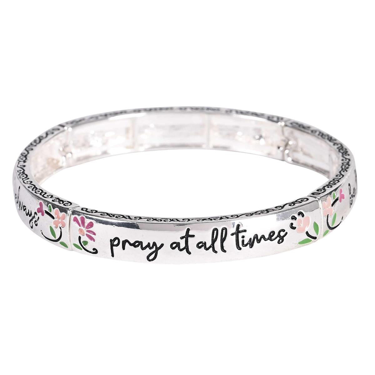 Stretch Bracelet Thessalonians 5 Floral by Dicksons, product view 2