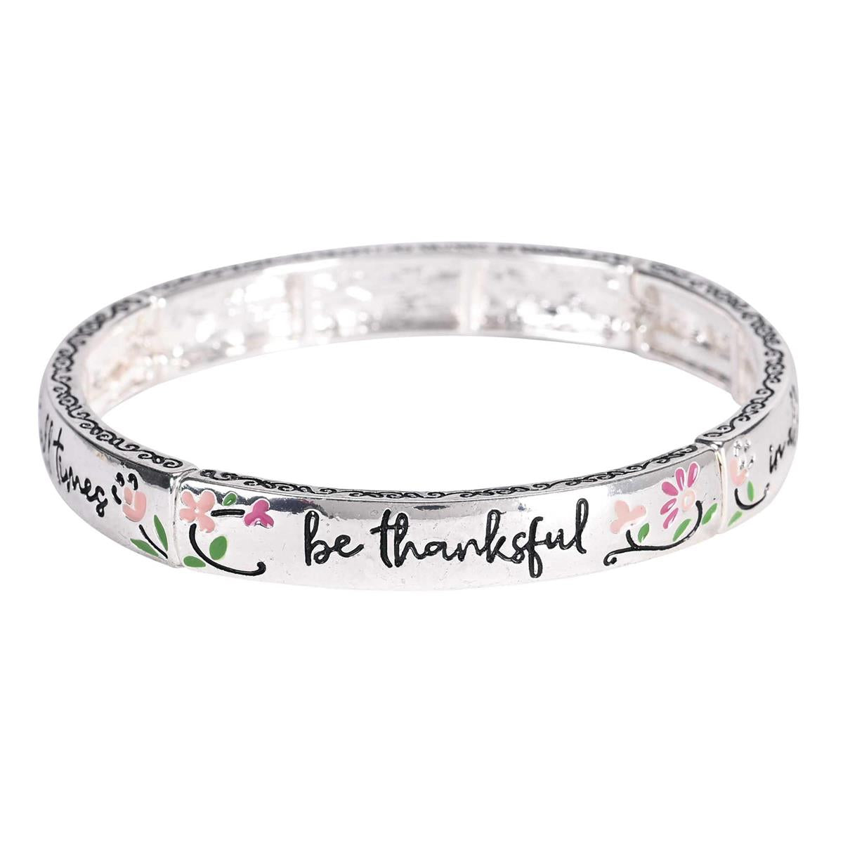 Stretch Bracelet Thessalonians 5 Floral by Dicksons, product view 3