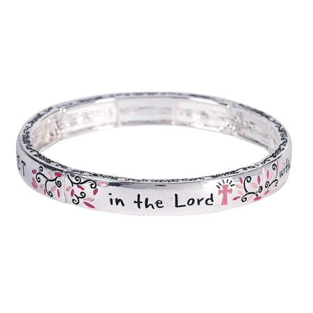 Stretch Bracelet Proverbs 3:5 Floral by Dicksons, product view 2