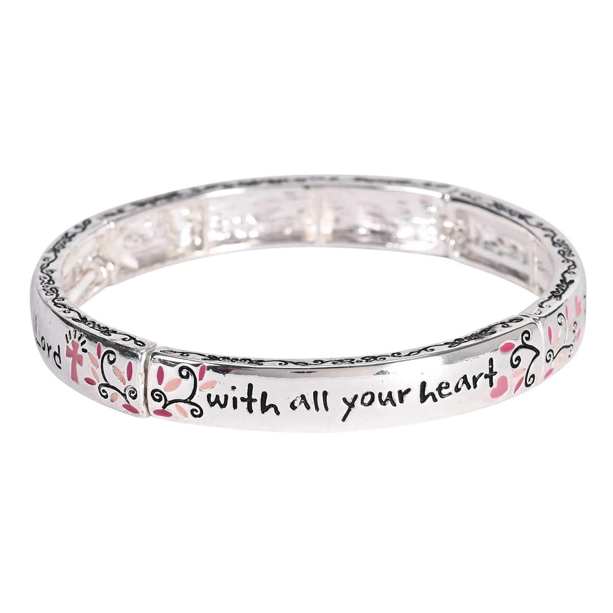 Stretch Bracelet Proverbs 3:5 Floral by Dicksons, product view 3