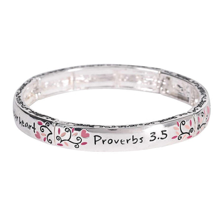Stretch Bracelet Proverbs 3:5 Floral by Dicksons, product view 4