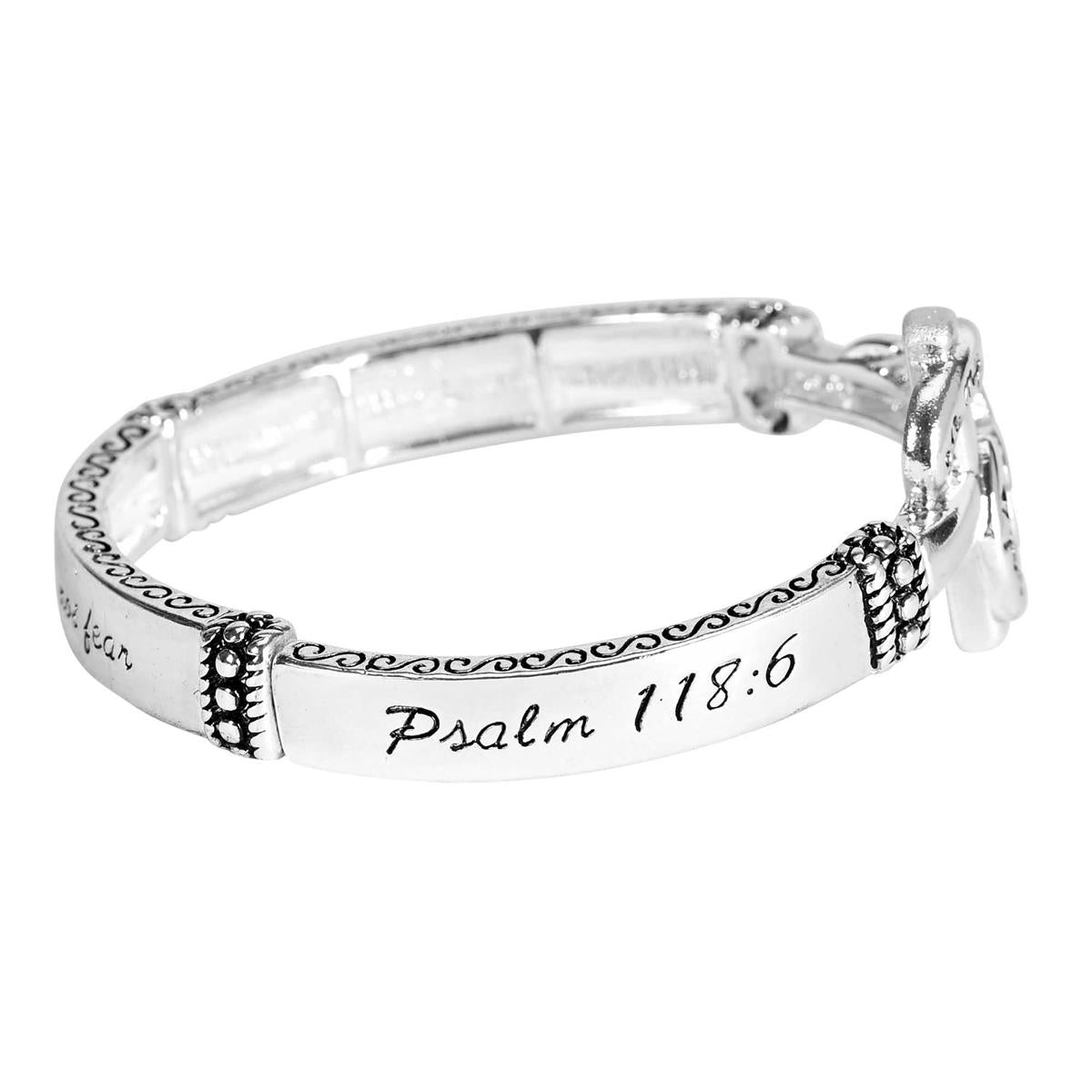Stretch Bracelet Abalone Psalm 118:6 by Dicksons, product view 4
