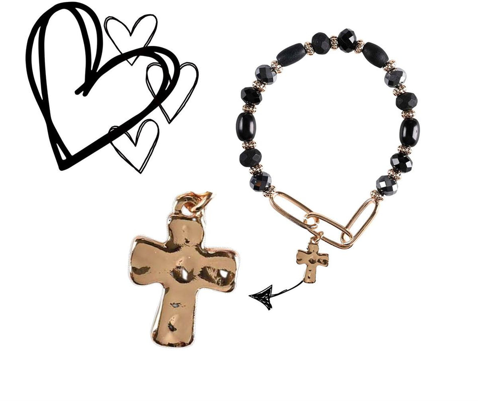Bracelet Jet Multi Bead Cross by Dicksons, product view 2
