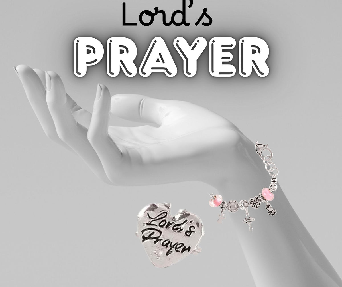 The Lord's Prayer Angel & Cross Charm Bracelet Elegant Silver-Tone Snake Chain by Dicksons, product view 2