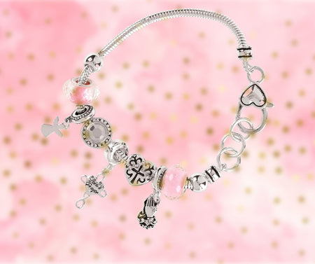 The Lord's Prayer Angel & Cross Charm Bracelet Elegant Silver-Tone Snake Chain by Dicksons, product view 3