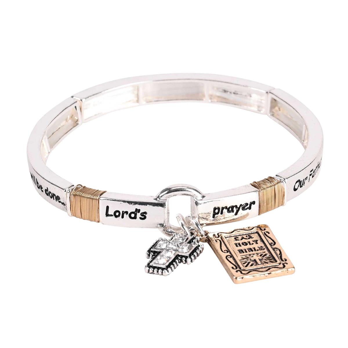 Stretch Bracelet Lord Prayer 2Tone by Dicksons