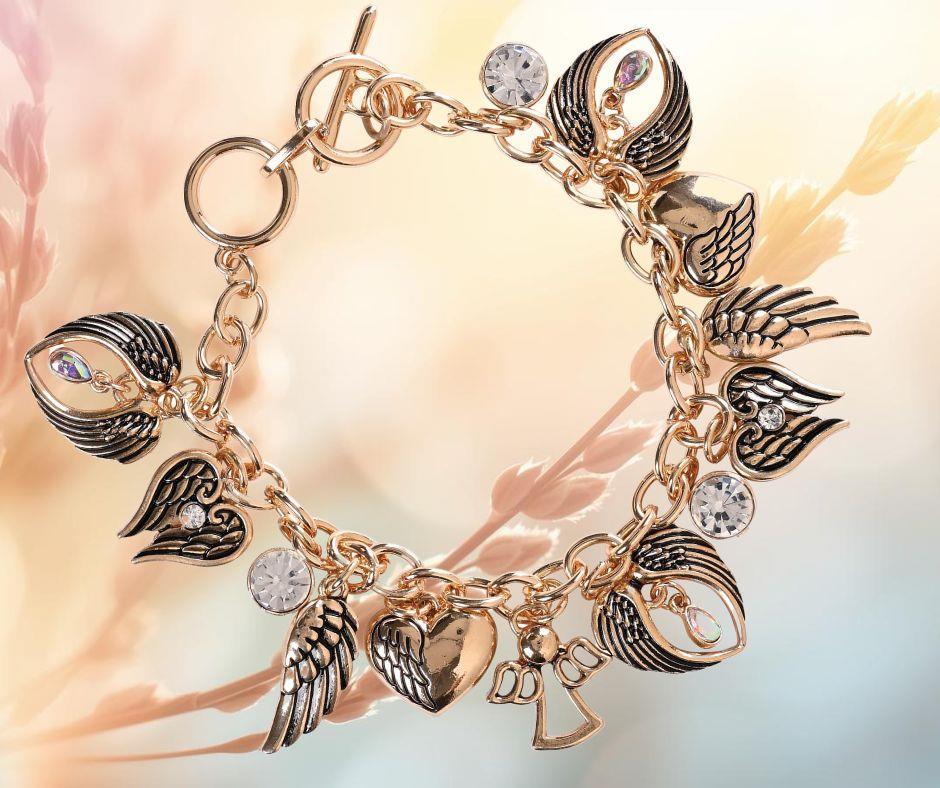 Bracelet Multi Angel Wings Gold Plate by Dicksons, product view 2