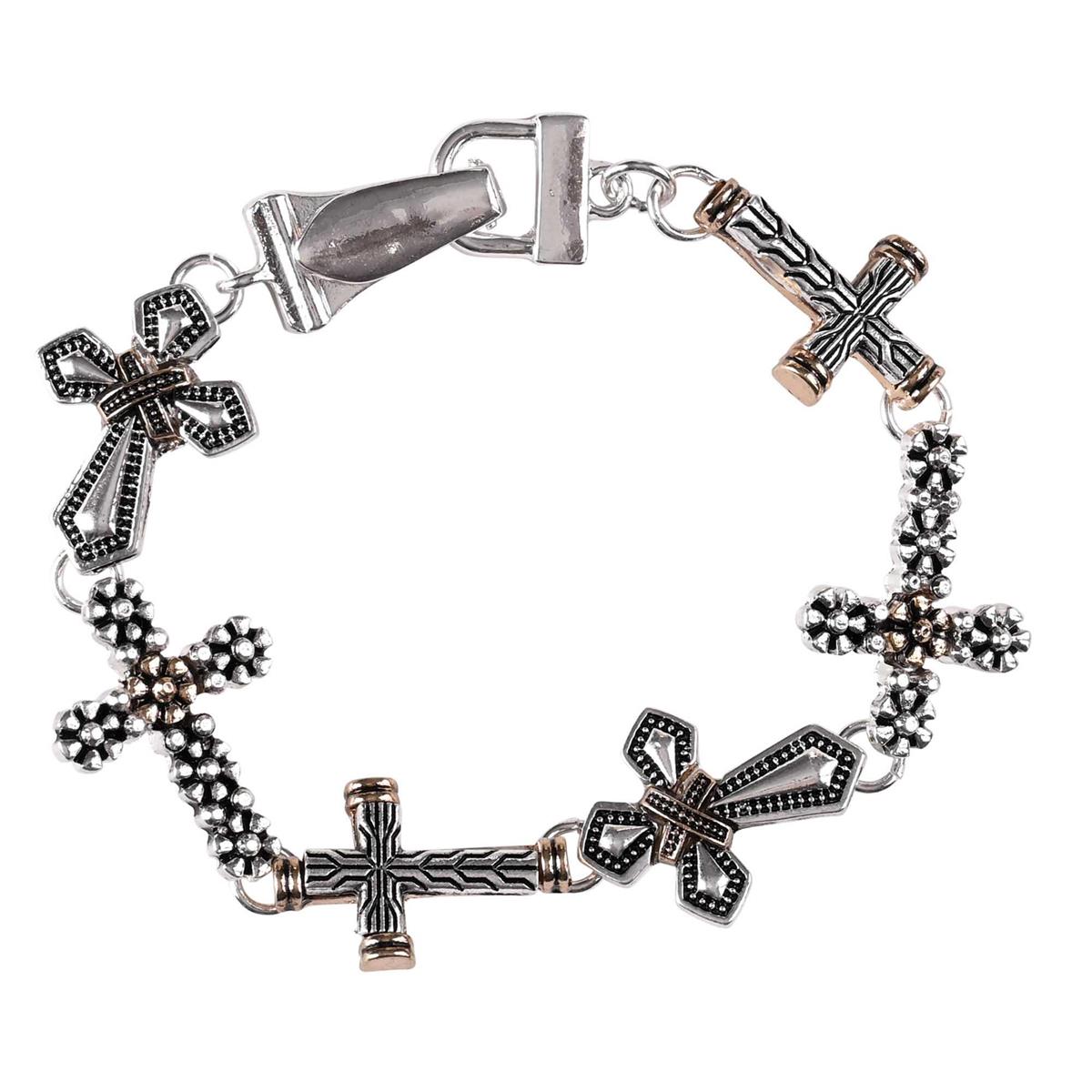 Bracelet Multi Cross Link 2Tone by Dicksons