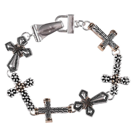 Bracelet Multi Cross Link 2Tone by Dicksons