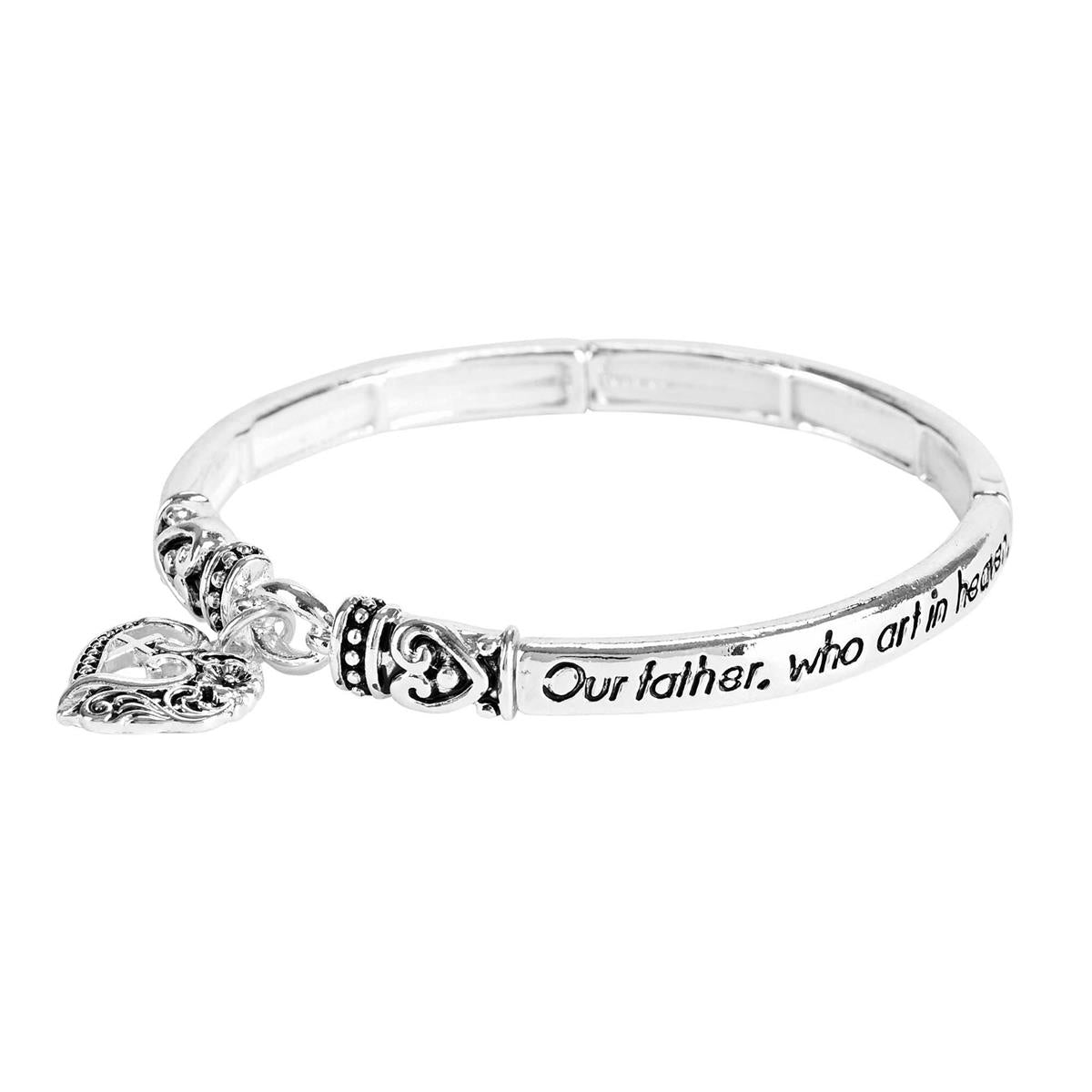 Bracelet Lords Prayer Scroll Heart Tile by Dicksons