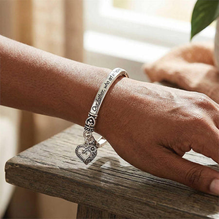 Bracelet Lords Prayer Scroll Heart Tile by Dicksons, product view 3