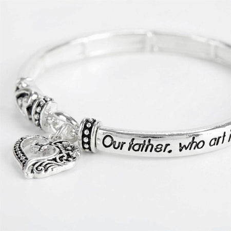 Bracelet Lords Prayer Scroll Heart Tile by Dicksons, product view 6
