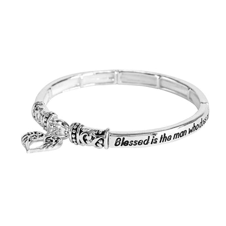 Bracelet Psalm 1:1 Engraved Winged Heart by Dicksons