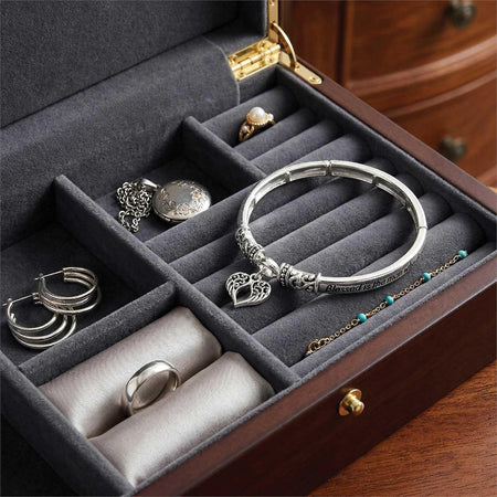 Bracelet Psalm 1:1 Engraved Winged Heart by Dicksons, product view 5