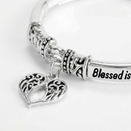 Bracelet Psalm 1:1 Engraved Winged Heart by Dicksons, product view 6