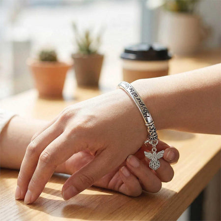 Bracelet Blessed Engraved Angel Tile by Dicksons, product view 3