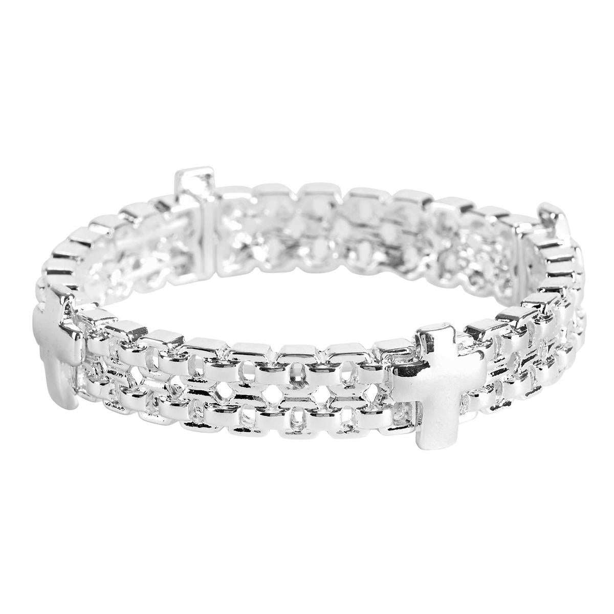 Bracelet Silver Tailored Chain Cross by Dicksons, product view 2