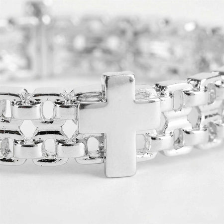 Bracelet Silver Tailored Chain Cross by Dicksons, product view 6