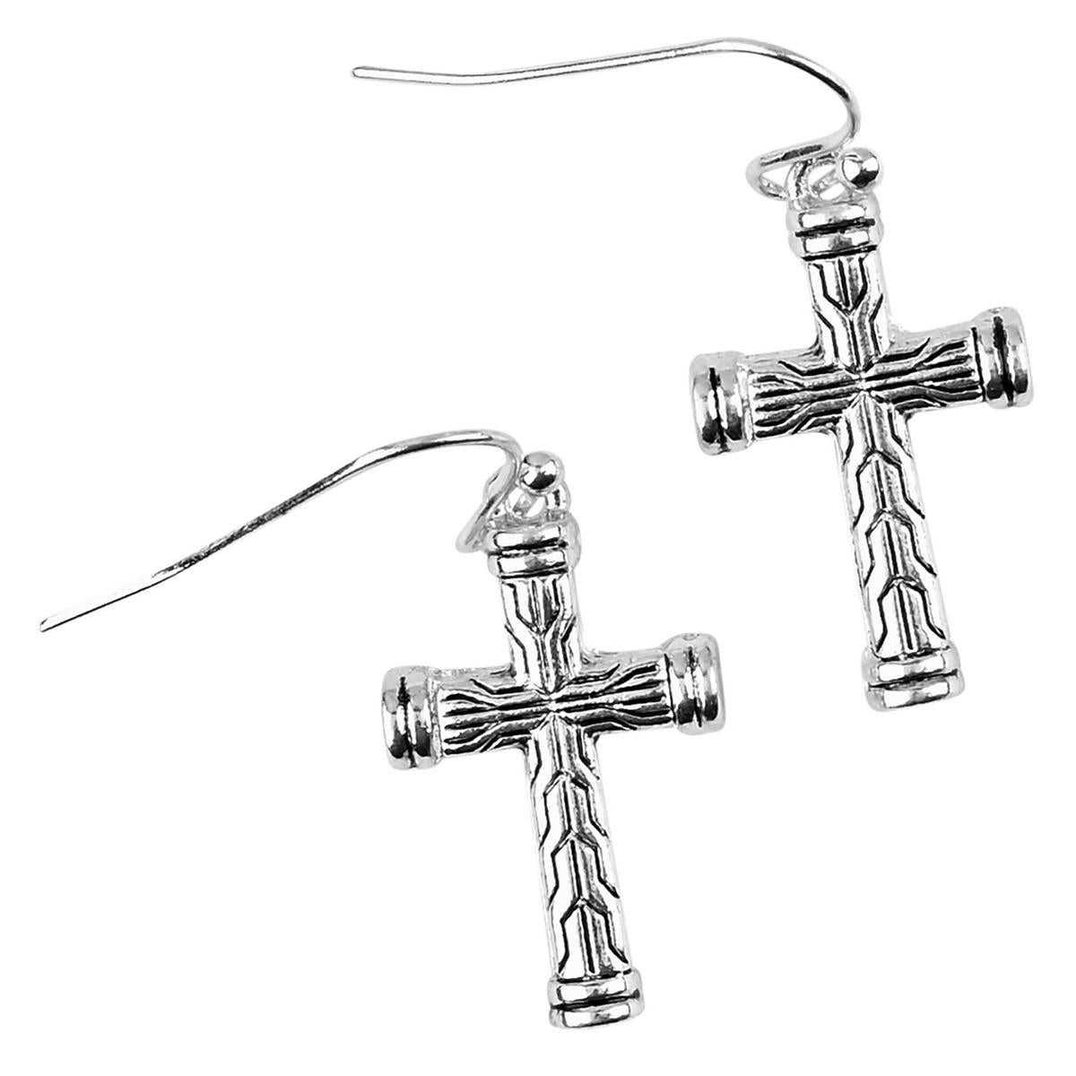 Earrings Tailored Rhinestone Cross Endca by Dicksons