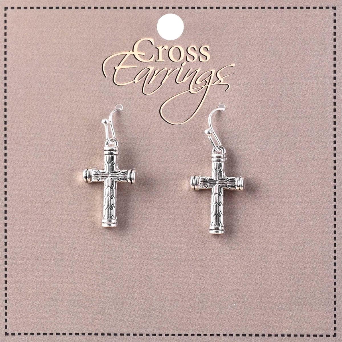 Earrings Tailored Rhinestone Cross Endca by Dicksons, product view 2