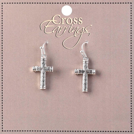 Earrings Tailored Rhinestone Cross Endca by Dicksons, product view 2