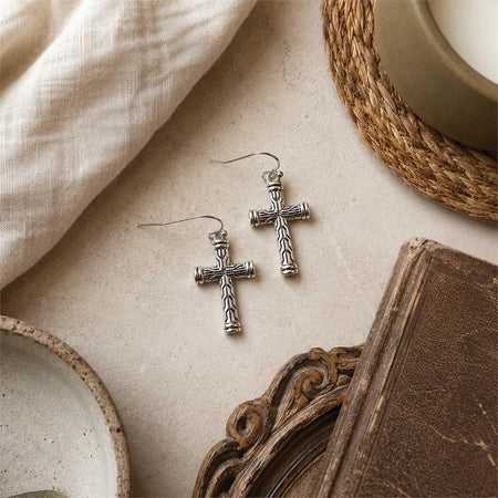 Earrings Tailored Rhinestone Cross Endca by Dicksons, product view 6