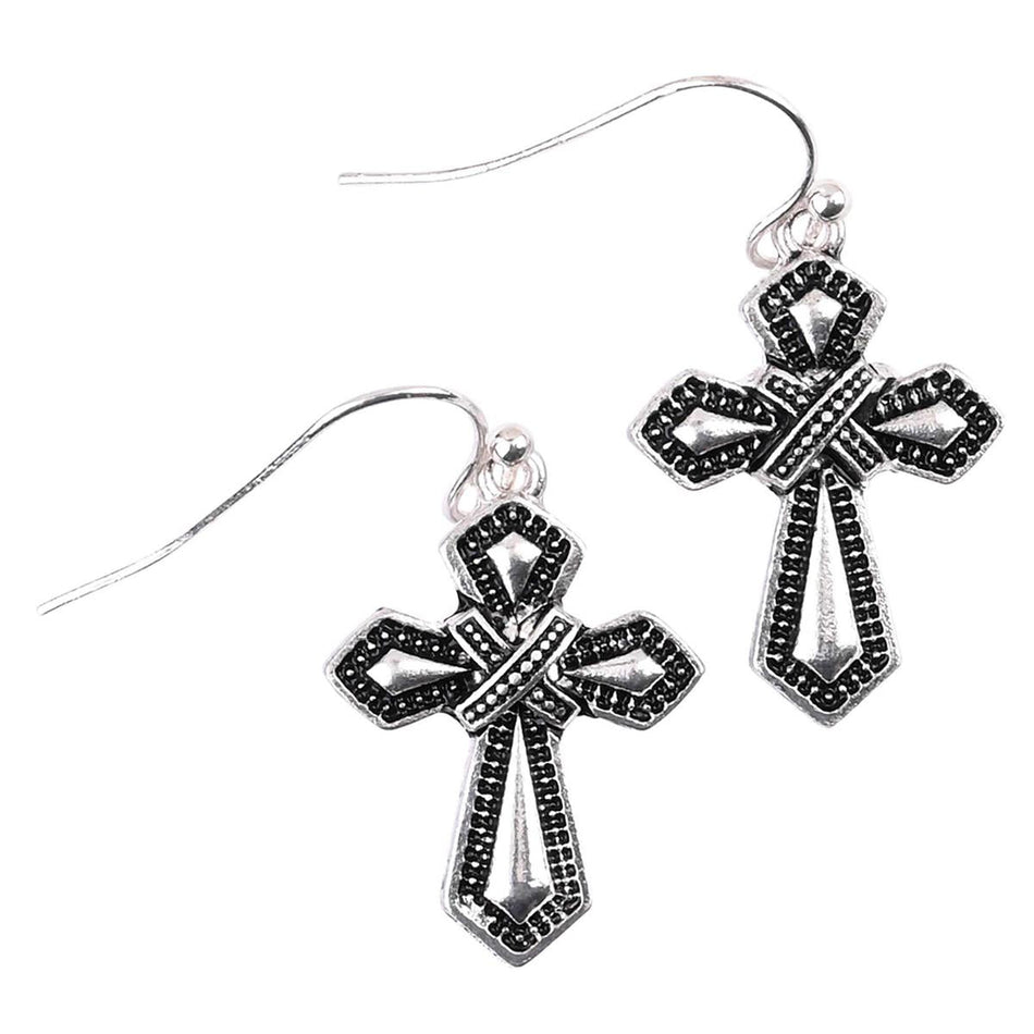 Earrings Tailored Flared Cross .75H by Dicksons