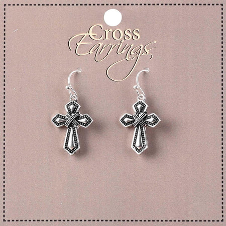 Earrings Tailored Flared Cross .75H by Dicksons, product view 2