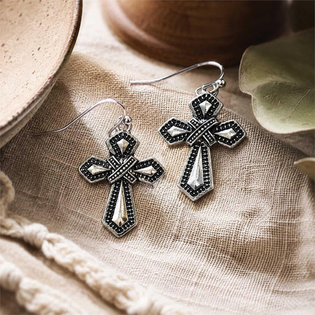 Earrings Tailored Flared Cross .75H by Dicksons, product view 3
