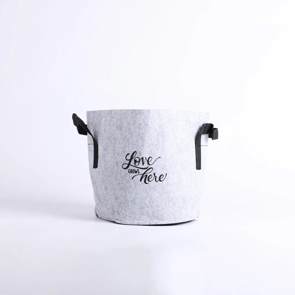 Grow Bag Love Grey - Handles - 1 Gallon