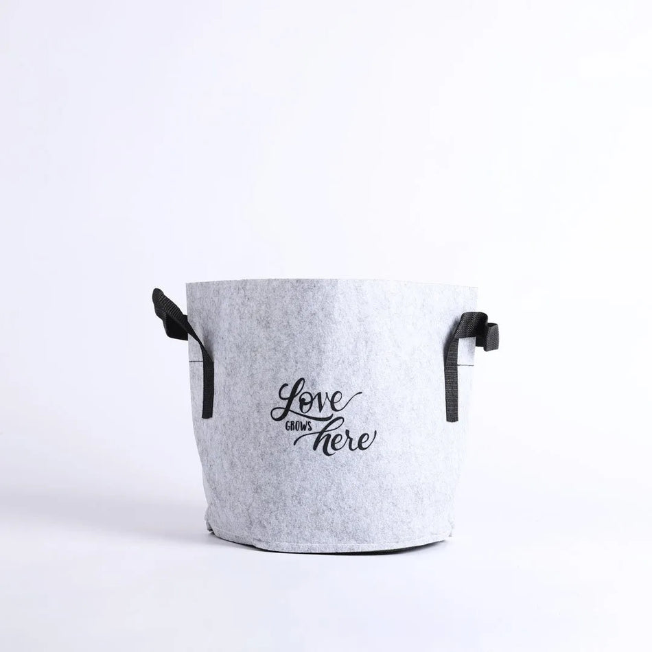 Grow Bag Love Grey - Handles - 3 Gallon