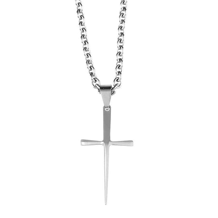 Necklace Taper Cross Stainless Steel 1.50 24" Chn by Dicksons