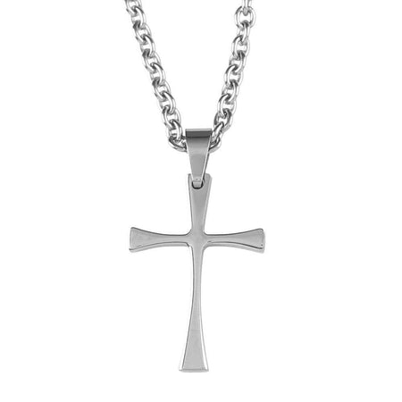 Necklace Flare Cross Stainless Steel 24" Chain (31-1209) by Dicksons