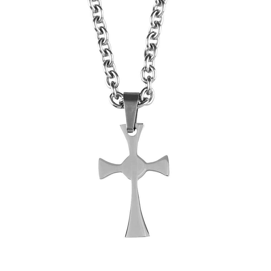 Necklace Flare Cross Stainless Steel 24" Chain (31-1212) by Dicksons