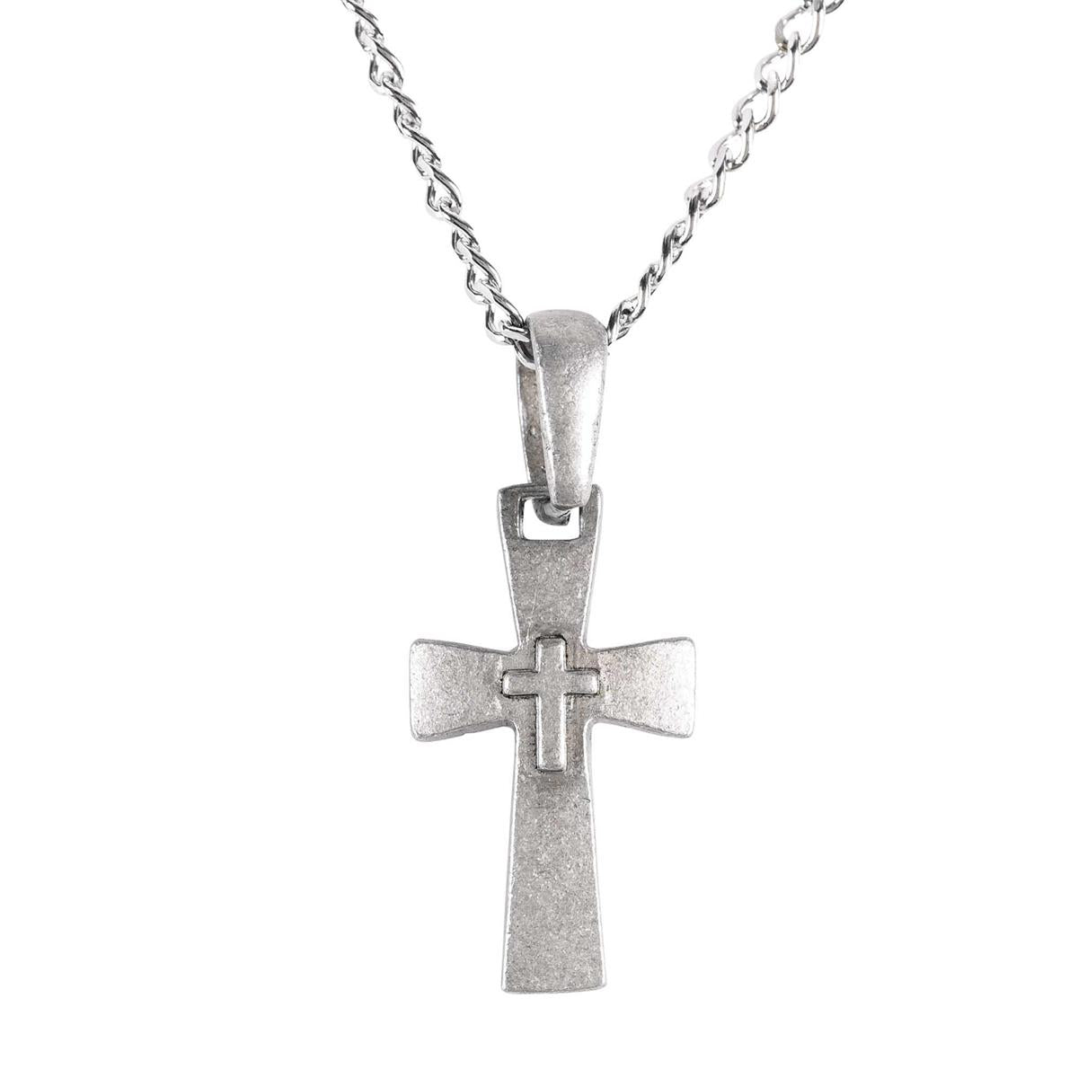 Necklace Raised Cross On Cross Pewter by Dicksons