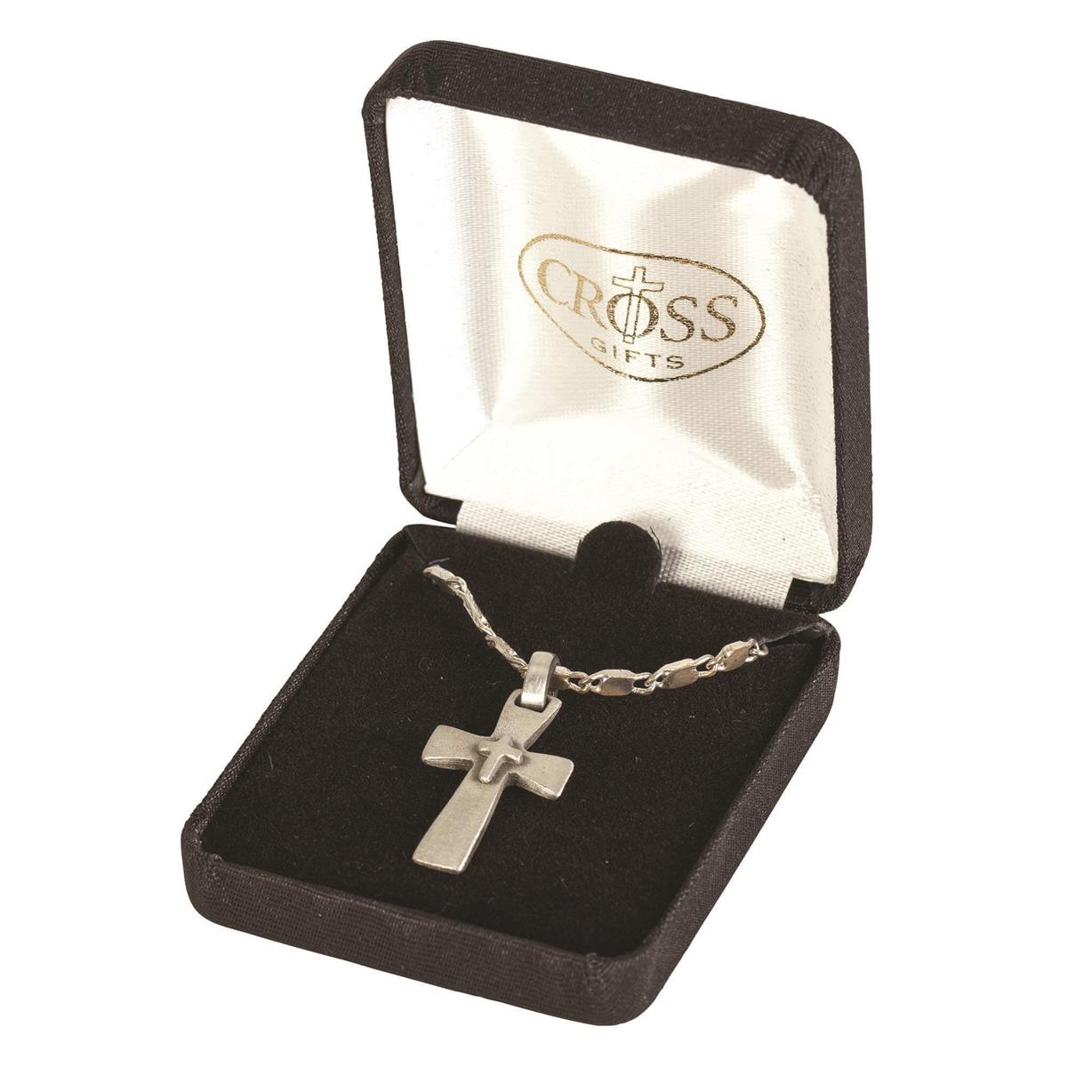 Necklace Raised Cross On Cross Pewter by Dicksons, product view 2