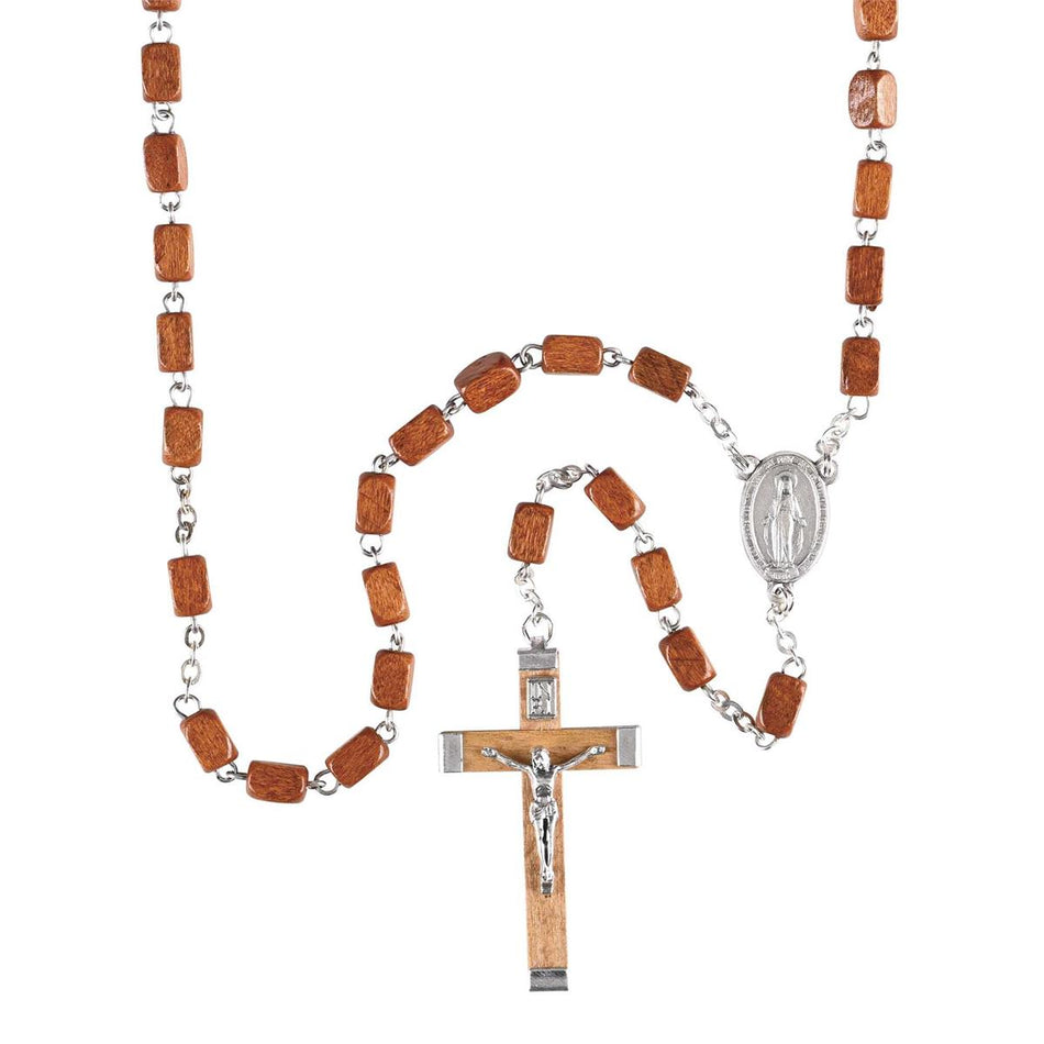 Rosary Natural Wood Block Beads 20L by Dicksons