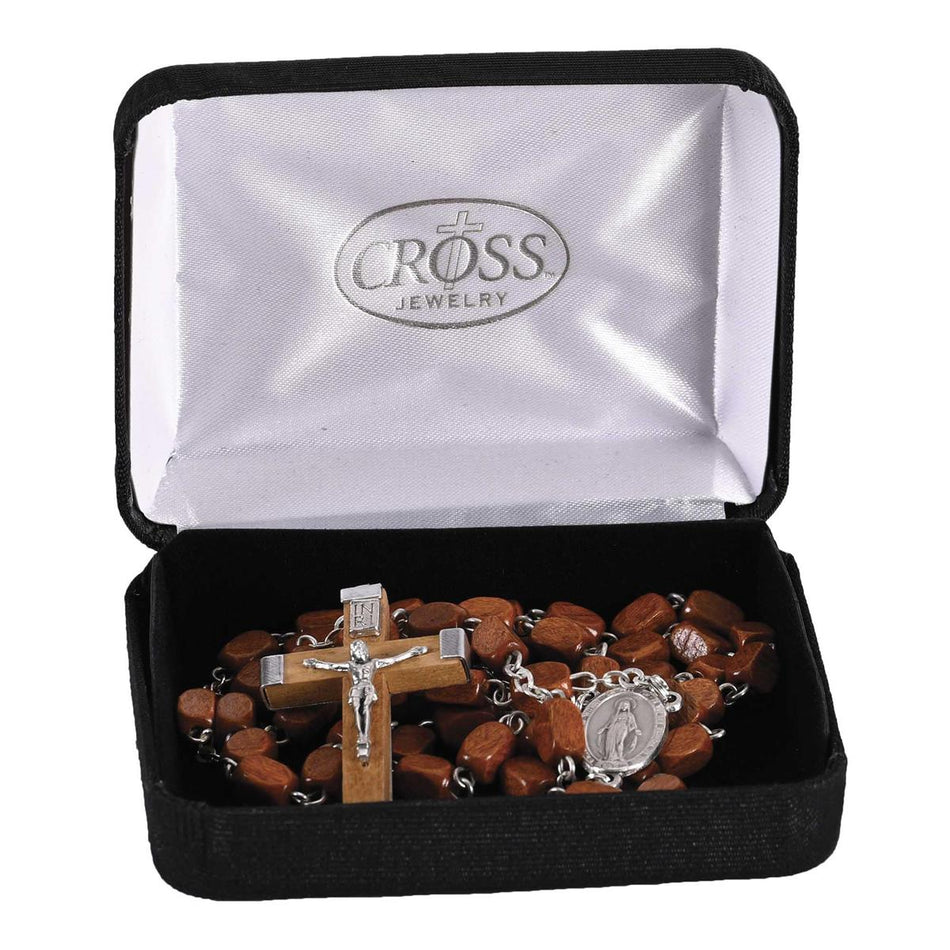 Rosary Natural Wood Block Beads 20L by Dicksons, product view 2